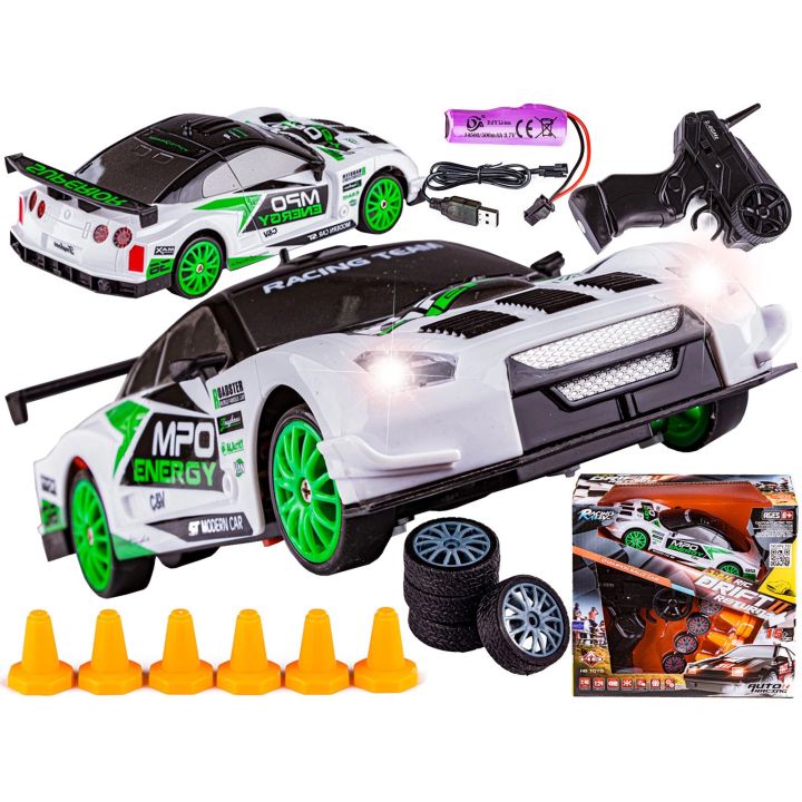 Samochód Do Driftu, Auto RC Drift 1:24 2,4 GHz 4WD BIAŁY