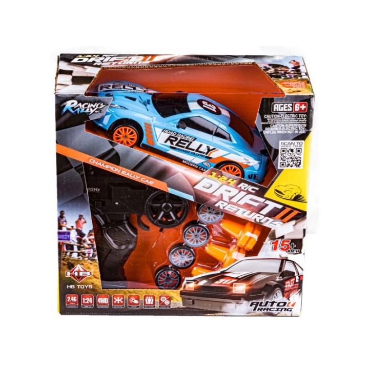 Samochód Do Driftu, Auto RC Drift 1:24 2,4 GHz 4WD NIEBIESKI