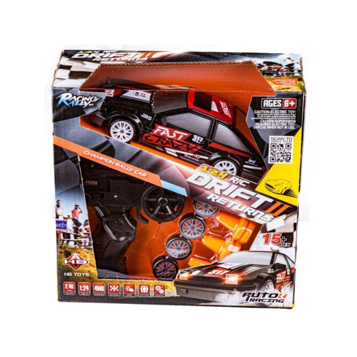 Samochód Do Driftu, Auto RC Drift 1:24 2,4 GHz 4WD CZARNY
