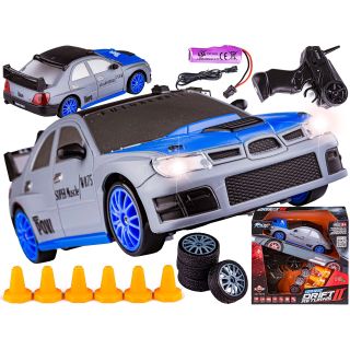 Samochód Do Driftu, Auto RC Drift 1:24 2,4 GHz 4WD SREBRNY