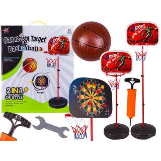 Zestaw Gier 2w1 Koszykówka Dart Rzutki 166cm