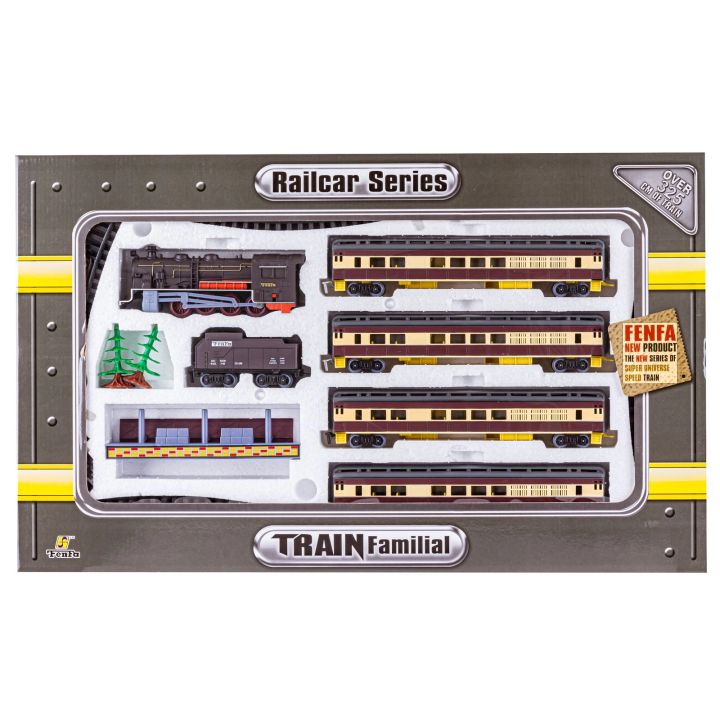 Pasażerska Kolejka Elektryczna FENFA 1601A-2B – tory 325 cm, 6 wagonów, światło i dźwięk (skala 1:87)