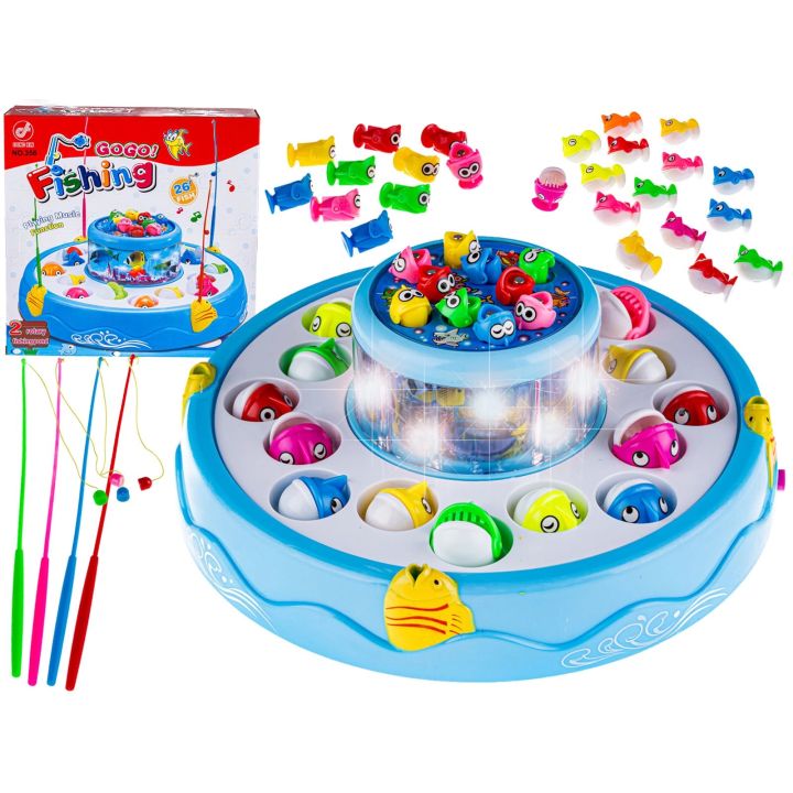 Gra WĘDKOWANIE, Rybki, Łowienie Rybek, 2 Jeziorka, Podświetlenie, Dźwięk