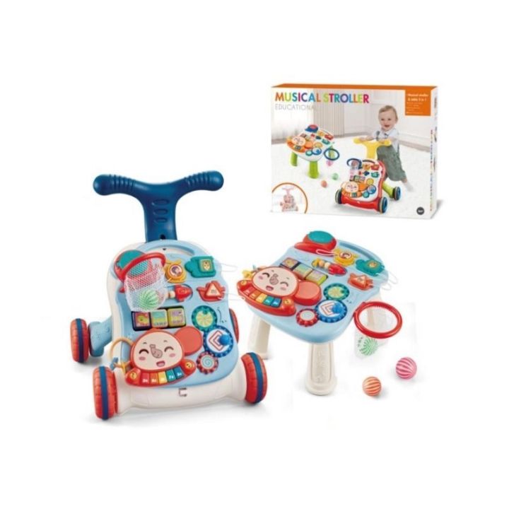 Chodzik Edukacyjny, Muzyczny Pchacz, Stolik BIAŁO-BŁĘKITNY