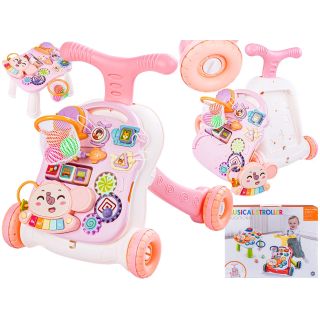 Chodzik Edukacyjny, Muzyczny Pchacz, Stolik BIAŁO-RÓŻOWY