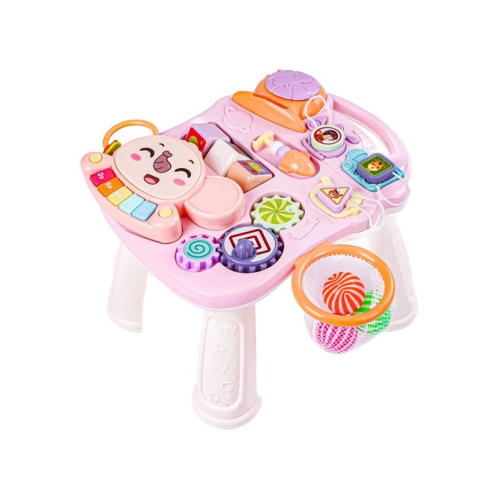 Chodzik Edukacyjny, Muzyczny Pchacz, Stolik BIAŁO-RÓŻOWY