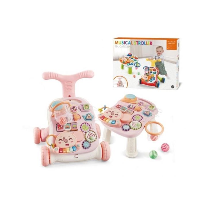 Chodzik Edukacyjny, Muzyczny Pchacz, Stolik BIAŁO-RÓŻOWY