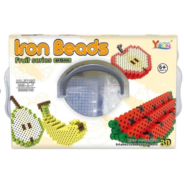 Prasowanka, Koraliki Do Prasowania, Zestaw OWOCE 3D 3000 Sztuk