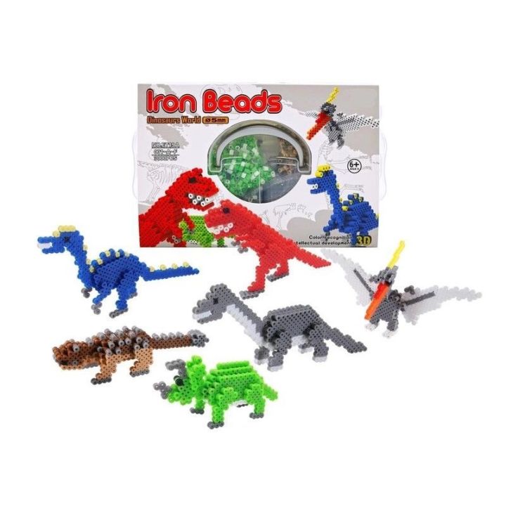 Prasowanka, Koraliki Do Prasowania, Zestaw DINOZAURY 3D 3000 Sztuk