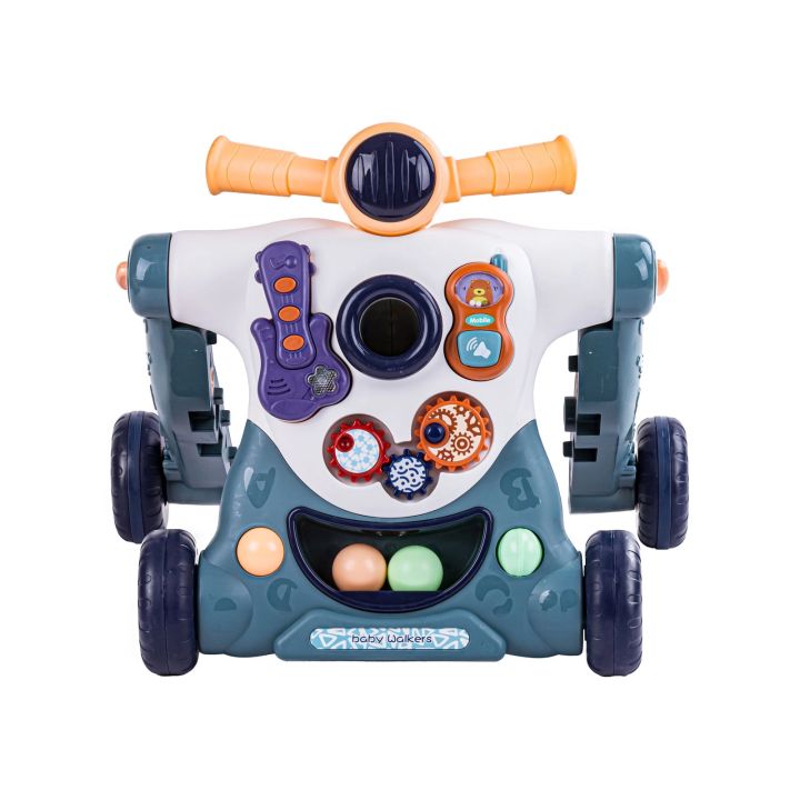 Chodzik Edukacyjny 3w1 Pchacz  Hulajnoga Jeździk Niebieski