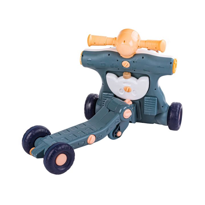 Chodzik Edukacyjny 3w1 Pchacz  Hulajnoga Jeździk Niebieski