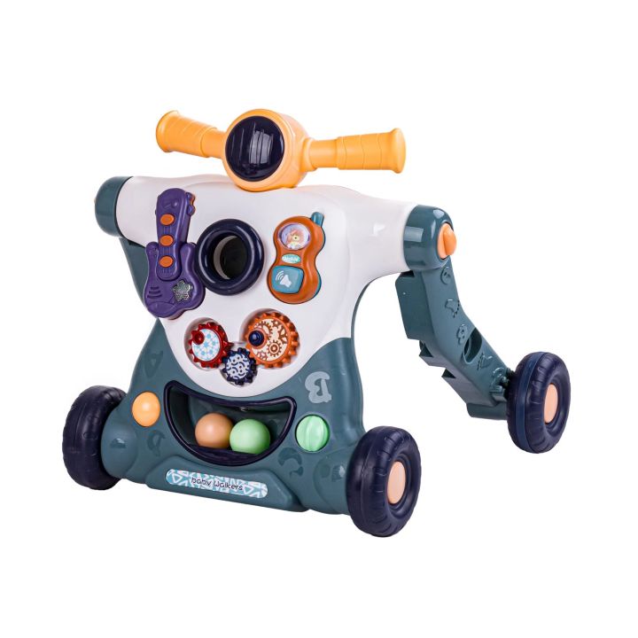 Chodzik Edukacyjny 3w1 Pchacz  Hulajnoga Jeździk Niebieski