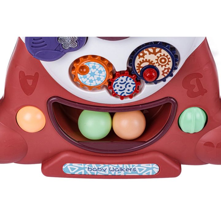 Chodzik Edukacyjny 3w1 Pchacz Hulajnoga Jeździk Brązowy