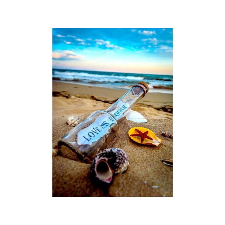 Haft Diamentowy, Obraz, Mozaika Diamentowa Diamond Painting, LIST W BUTELCE 30x40cm