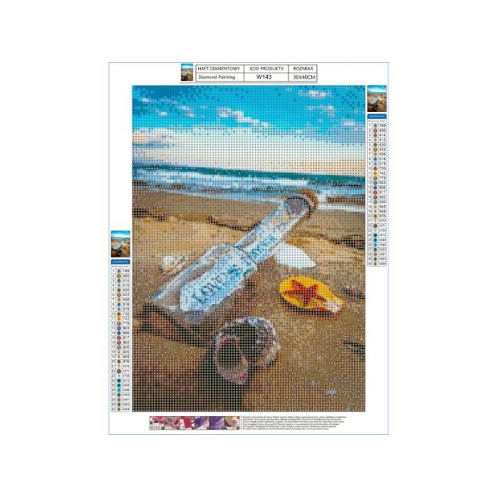 Haft Diamentowy, Obraz, Mozaika Diamentowa Diamond Painting, LIST W BUTELCE 30x40cm