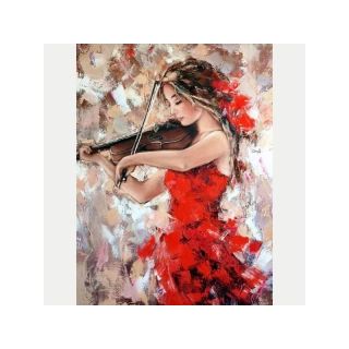 Haft Diamentowy, Obraz, Mozaika Diamentowa Diamond Painting, GRA NA SKRZYPCACH 30x40cm