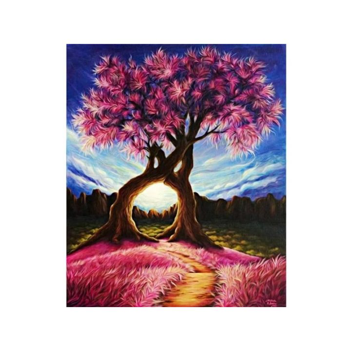 Haft Diamentowy, Obraz, Mozaika Diamentowa Diamond Painting, ABSTRAKCYJNE DRZEWA 30x40cm