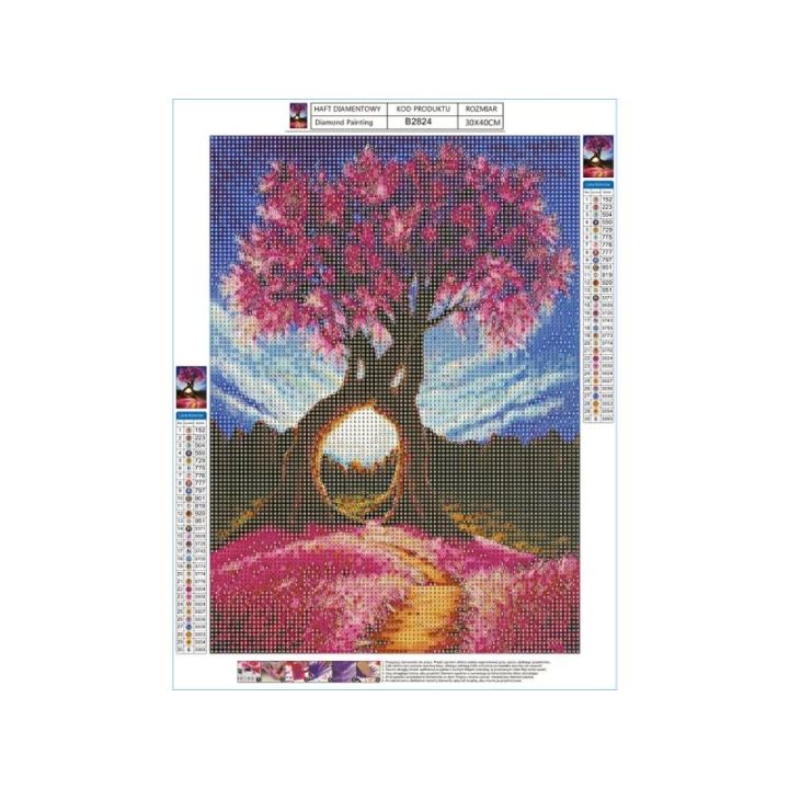 Haft Diamentowy, Obraz, Mozaika Diamentowa Diamond Painting, ABSTRAKCYJNE DRZEWA 30x40cm