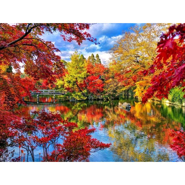 Haft Diamentowy, Obraz, Mozaika Diamentowa Diamond Painting, PARK JESIENIĄ 40x30cm