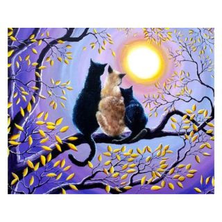 Haft Diamentowy, Obraz, Mozaika Diamentowa Diamond Painting, RODZINA KOTÓW NA DRZEWIE 40x30cm