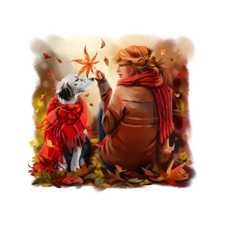 Haft Diamentowy, Obraz, Mozaika Diamentowa Diamond Painting, PIES NAJLEPSZY PRZYJACIEL CZŁOWIEKA 30x30cm