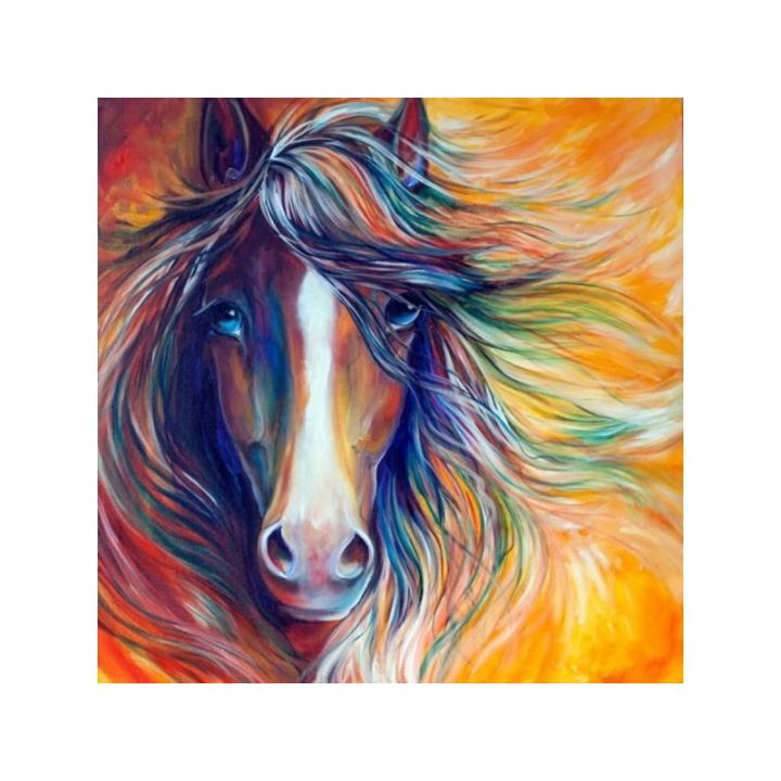 Haft Diamentowy, Obraz, Mozaika Diamentowa Diamond Painting, ABSTRAKCYJNY KOŃ 30x30cm