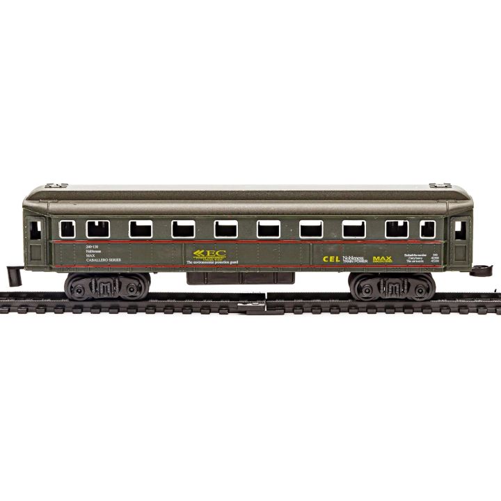 Elektryczna Kolejka Rail King – tory 286 cm, parowóz z węglarką i 2 wagonami pasażerskimi (skala 1:136)