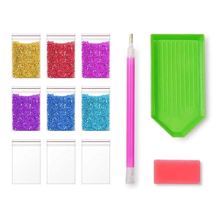 Haft Diamentowy, Obraz, Mozaika Diamentowa Diamond Painting, ZACHÓD SŁOŃCA NAD JEZIOREM 30x30cm