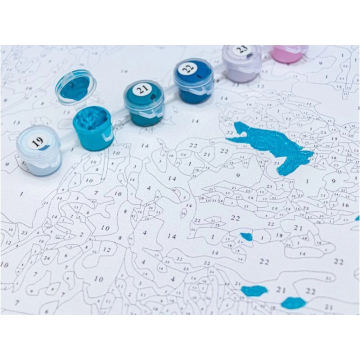 OBRAZ MALOWANIE PO NUMERACH RAMA 40x50cm BASSET HOUND - PIES W KOLORZE