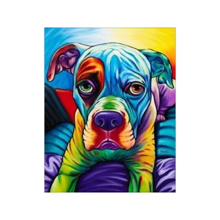 OBRAZ MALOWANIE PO NUMERACH RAMA 40x50cm BULDOG - PIES W KOLORZE