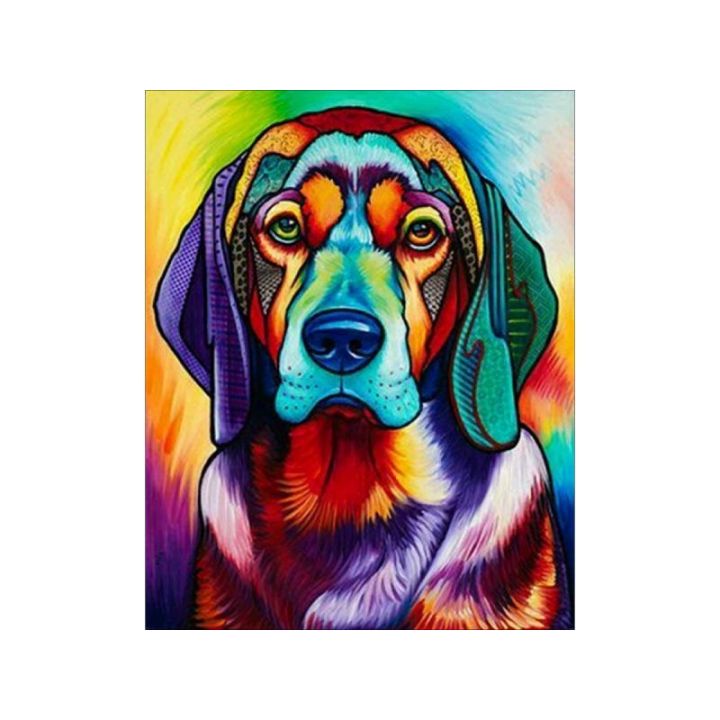 OBRAZ MALOWANIE PO NUMERACH RAMA 40x50cm PIES W KOLORZE