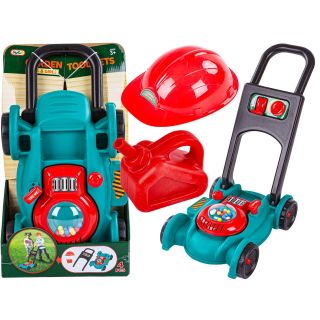 Kosiarka Do Trawy Ogrodowa Dla Dzieci + Kask + Kanister Chodzik Pchacz