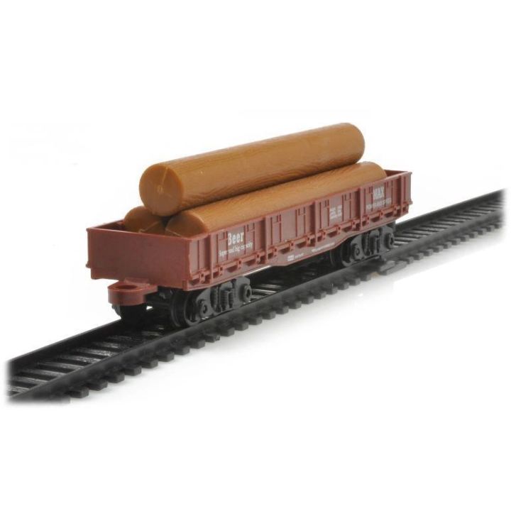 Elektryczna Kolejka Rail King – tory 286 cm, parowóz z wagonami z węglem, z pniami i cysterną (skala 1:136)