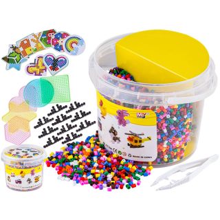 Prasowanka, Koraliki Do Prasowania, Zestaw 5000 Elementów Wiaderko + SZABLONY, 5 Podstawek