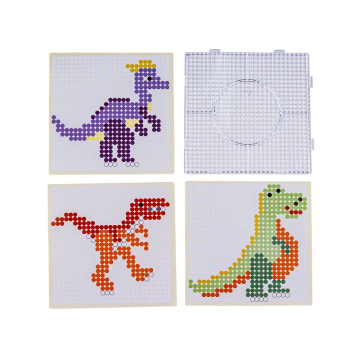 Koraliki Do Prasowania Szablony Dinozaury, Zestaw 2000 Elementów, Prasowanka, Kuferek