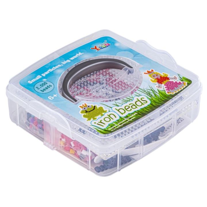 Koraliki Do Prasowania Szablony Księżniczka I Żaba, Zestaw 2000 Elementów, Prasowanka, Kuferek