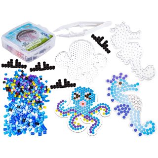 Koraliki Do Prasowania Szablony Ośmiornica, Konik Morski, Zestaw 2000 Elementów, Prasowanka, Kuferek