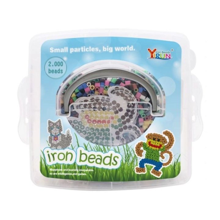 Koraliki Do Prasowania, Szablony Małpka, Kotek Zestaw 2000 Elementów, Prasowanka, Kuferek