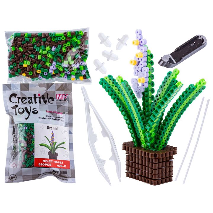 Koraliki do prasowania Wersja 3D, Szablon Kwiatek Wrzos Lawenda, Saszetka, Prasowanka