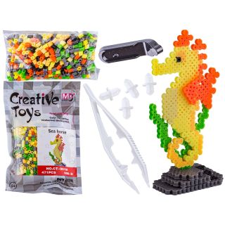 Koraliki do prasowania Wersja 3D, Szablon KONIK MORSKI, Saszetka, Prasowanka