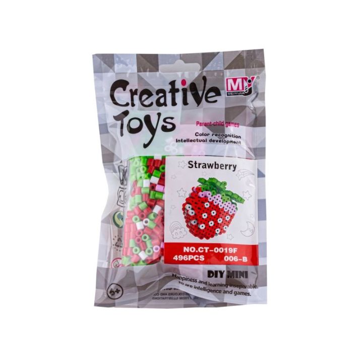 Koraliki do prasowania Wersja 3D, Szablon TRUSKAWKA Owoce, Saszetka, Prasowanka