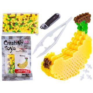 Koraliki do prasowania Wersja 3D, Szablon BANAN Owoce, Saszetka, Prasowanka