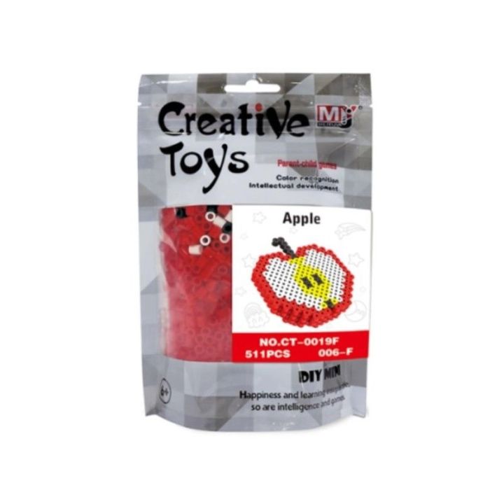 Koraliki do prasowania Wersja 3D, Szablon JABŁKO Owoce, Saszetka, Prasowanka