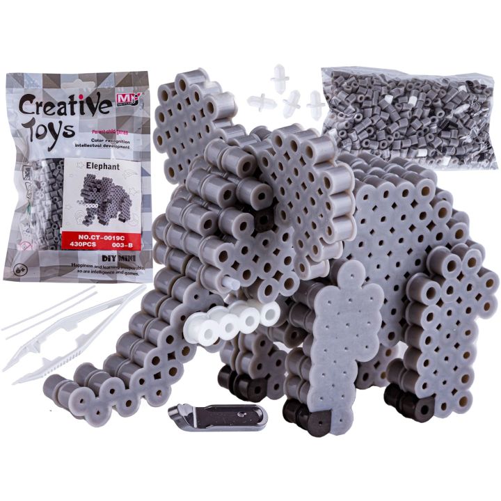 Koraliki do prasowania Wersja 3D, SŁONIK, SŁOŃ, Saszetka, Prasowanka