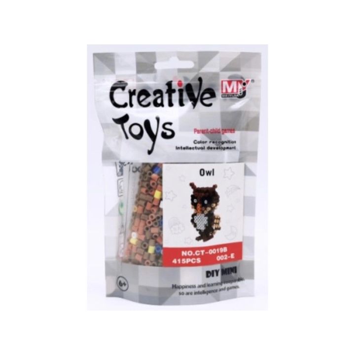 Koraliki do prasowania Wersja 3D, SOWA, SÓWKA Ptak, Saszetka, Prasowanka