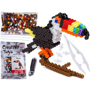 Koraliki do prasowania Wersja 3D, TUKAN Ptak, Saszetka, Prasowanka