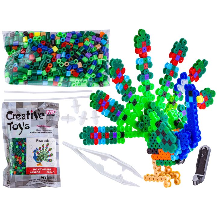 Koraliki do prasowania Wersja 3D, PAW Ptak, Saszetka, Prasowanka