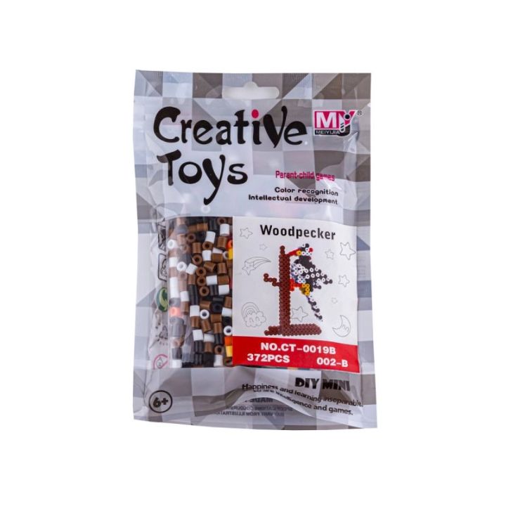 Koraliki do prasowania Wersja 3D, DZIĘCIOŁ Ptak, Saszetka, Prasowanka