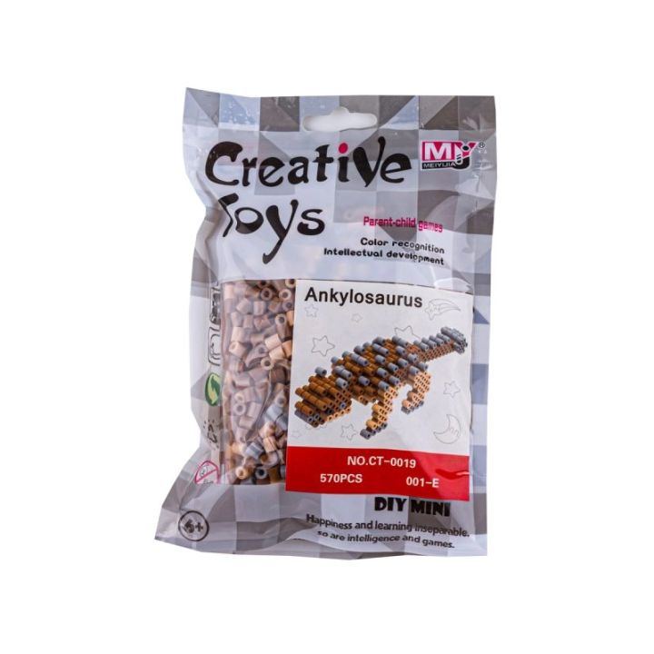 Koraliki do prasowania Wersja 3D, ANKYLOZAUR, DINOZAUR, Saszetka, Prasowanka