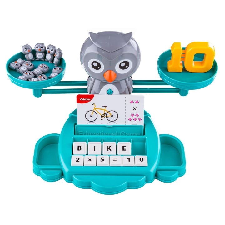 Gra Nauka Liczenia Oraz Angielskiego Fiszki - Równoważnia Waga Szalkowa Sówka Sowa - Owl Balance